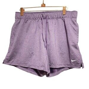 NikeDri-Fit Womens Athletic Shorts Pink Medium Mid Rise Elastic Waist Drawstring